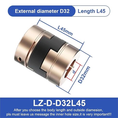 LZ-B-D32L45 LZ D32L45 D32L33 OLDHAM COUPLING ALUMONIM SLEMONIM RAPLER ANCLED 8MM إلى 16 مم للمحركات المؤازرة 1PCs (LZ-D-D32L33 15MM) in Kuwait