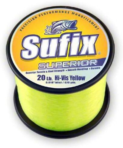 Sufix Superior 1/4-Pound Spool Size Fishing Line (Yellow, 6-Pound) in Kuwait