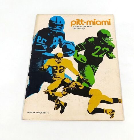 1970 Miami Florida at Pittsburgh College Football Program 10-24-70 - College Programs in Saudi Arabia