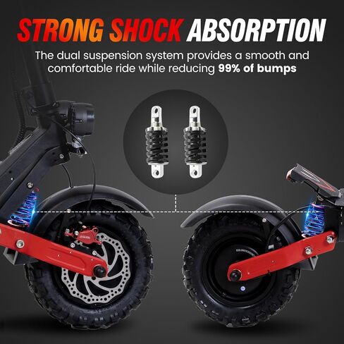 Electric Scooter with Seat for Adults, 60V 6000W Electric Scooters Adult 52mph with 1440WH Battery, Up to 50Miles Long Range, Dual Motor 11" Tubeless Off-Road Folding E-Scooter for Adults in Saudi Arabia