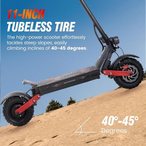 Electric Scooter with Seat for Adults, 60V 6000W Electric Scooters Adult 52mph with 1440WH Battery, Up to 50Miles Long Range, Dual Motor 11" Tubeless Off-Road Folding E-Scooter for Adults in Saudi Arabia