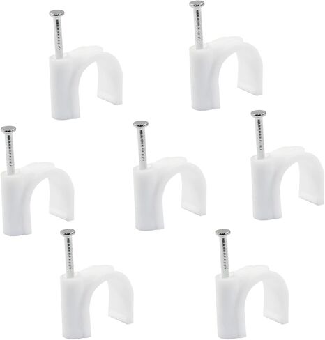 Hordion 100 Pack Half Clamp J-Hook with Nail, 1/2" Pex Clamps Cable Clips Pex Hangers for for 1/2" OD Tubing Pipe Support, White (16mm) in Kuwait
