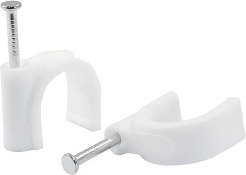 Hordion 100 Pack Half Clamp J-Hook with Nail, 1/2" Pex Clamps Cable Clips Pex Hangers for for 1/2" OD Tubing Pipe Support, White (16mm) in Kuwait