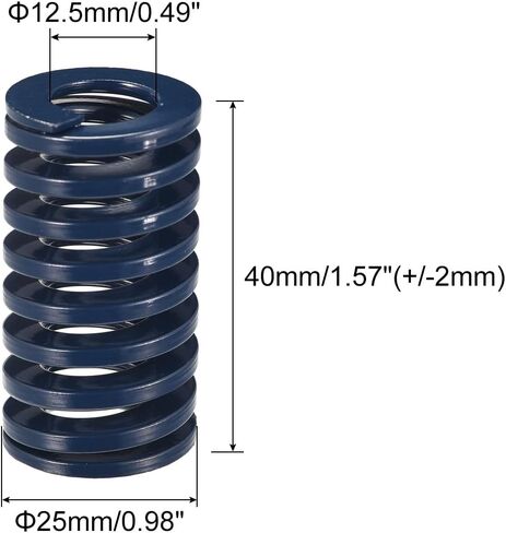 uxcell 3D Printer Die Spring, 25mm OD 40mm Long Spiral Stamping Light Load Compression Mould Die Springs for 3D Printer Electric Part, Blue in Kuwait