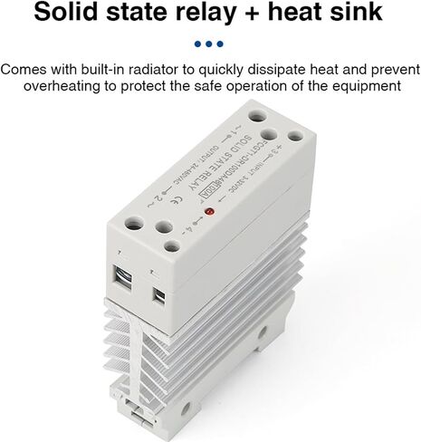 10A 25A 40A 60A 80A 100A Single Phase Slim SSR Solid State Relay with Heat Sink Industrial Relay DIN Rail Mount 1Pcs(AC Control AC,80A) in Saudi Arabia