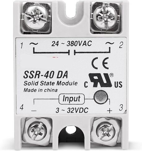 Industrial 40A DC-AC Singh Phase SSR Solid State Relay SSR-40DA Input 3-32V DC to AC Output 24-380V 40DA 1Pcs in Saudi Arabia