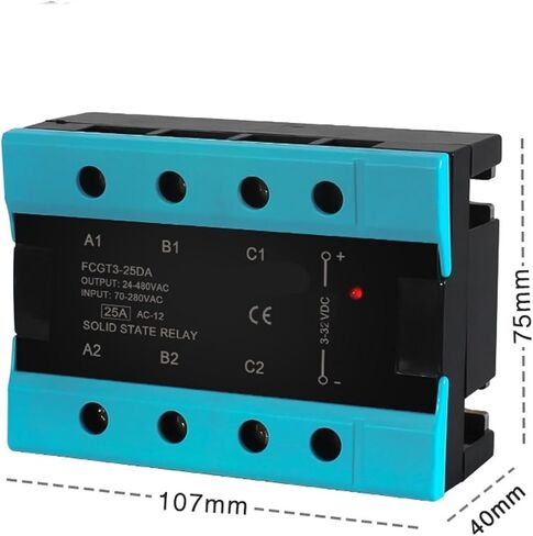 DA ثلاث مرحلة من المرحلة الصلبة ترحيل 25A 40A 100A DC إلى AC 3 المرحلة SSR 3-32V DC CONTROL 24-480V 1PCS (DC CONTROL AC ، 80A) in Saudi Arabia