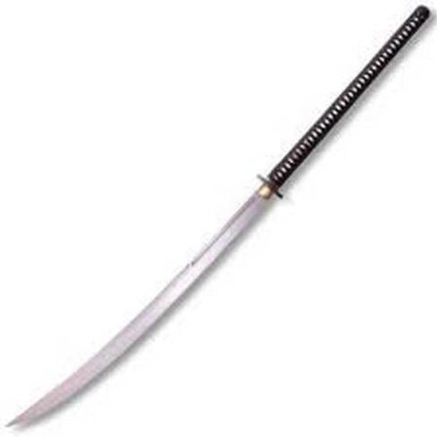 Cold Steel Warrior Series Katana Samurai Sword with Ray Skin Handle, Black Lacquered Wood Scabbard, Black Braid Cord and Brass Menuki, Nodachi in Saudi Arabia