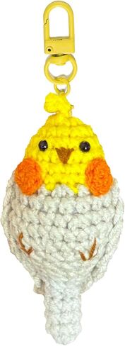 Crochet Bird Keychain, Handmade Weaving Parrot, Bag Pendant, Key Ring, Car Accessories, Gift for Friends, Family, kids in Kuwait