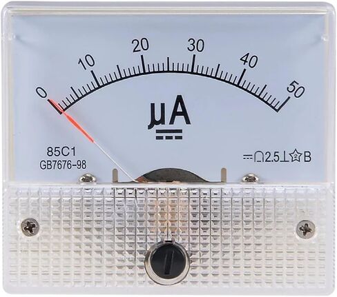 85C1 Analog Current Panel Meter DC 0-50uA 100uA 200uA Ammeter for Circuit Testing Ampere Tester Gauge 1Pcs(0-100uA) in Saudi Arabia