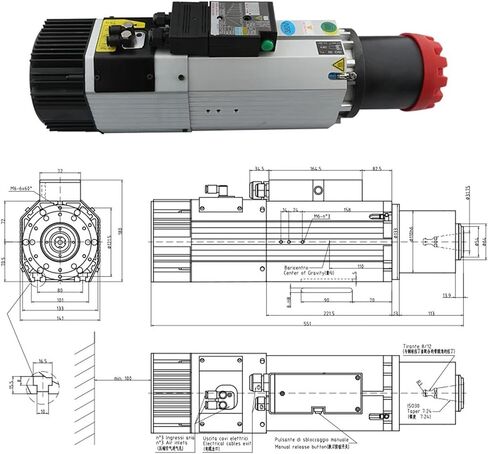 ATC المبرد بالهواء المغزل 9.0KW 4-POLE 220V 380V 24000 دورة في الدقيقة حامل الأدوات ISO30 المحرك التلقائي (220 فولت) in Saudi Arabia