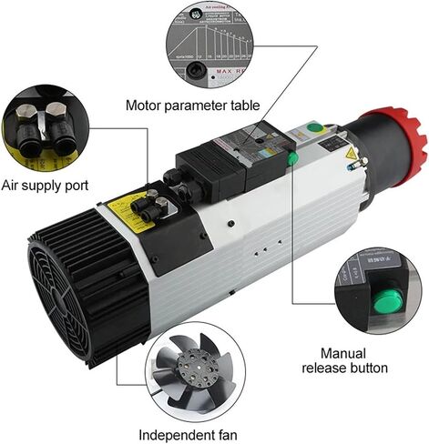 ATC المبرد بالهواء المغزل 9.0KW 4-POLE 220V 380V 24000 دورة في الدقيقة حامل الأدوات ISO30 المحرك التلقائي (220 فولت) in Saudi Arabia