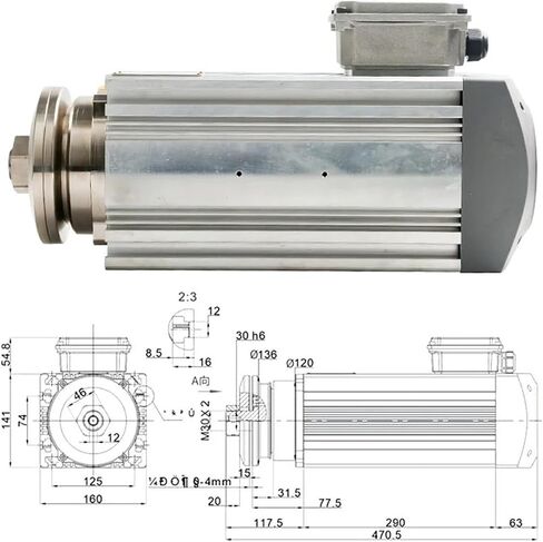 Saw blade motor 7.5kw air-cooled CNC spindle JTH71180D-S06P7.50-SCF30(7.5kw 220V) in Saudi Arabia