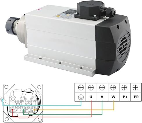 3.5KW CNC محرك المغزل ER25 220V 380V مربعة التثبيت المبرد بالهواء (3.5KW ER25 380V) in Saudi Arabia