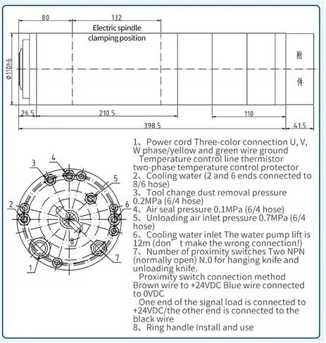 3.2KW Spindle Motor BT30 18000 RPM GDL110-30-18Z/3.2(NPN,3.2KW 220V) in Saudi Arabia