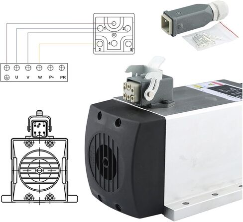 3.0kw ER20 air Cooled Spindle Motor Chuck 4 Bearings 220V 380V Square Flange(3.0kw 380V) in Saudi Arabia