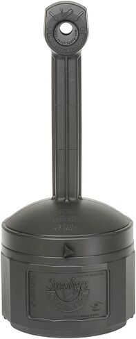 Justrite Cease-Fire Cigarette Butt Receptacle - 16-1/2" Dia.X38-1/2"H - 4-Gallon Capacity - Black in Saudi Arabia