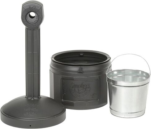 Justrite Cease-Fire Cigarette Butt Receptacle - 16-1/2" Dia.X38-1/2"H - 4-Gallon Capacity - Black in Saudi Arabia