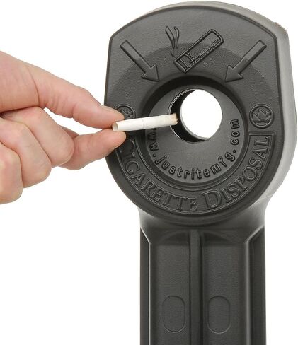 Justrite Cease-Fire Cigarette Butt Receptacle - 16-1/2" Dia.X38-1/2"H - 4-Gallon Capacity - Black in Saudi Arabia