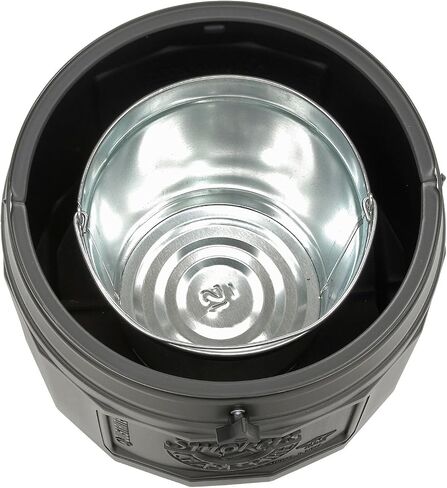 Justrite Cease-Fire Cigarette Butt Receptacle - 16-1/2" Dia.X38-1/2"H - 4-Gallon Capacity - Black in Saudi Arabia