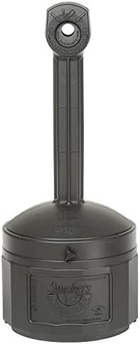 Justrite Cease-Fire Cigarette Butt Receptacle - 16-1/2" Dia.X38-1/2"H - 4-Gallon Capacity - Black in Saudi Arabia