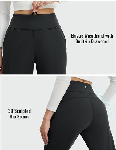 beleaf Women's Travel Pants Fleece Lined High Waisted Golf Pants Winter Warm Thermal Water Resistant Athletic Work Casual in Saudi Arabia