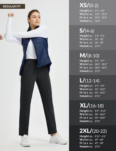 beleaf Women's Travel Pants Fleece Lined High Waisted Golf Pants Winter Warm Thermal Water Resistant Athletic Work Casual in Saudi Arabia