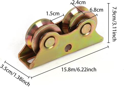 Generic Sliding Door Roller V Groove Wheel Heavy Duty Metal Accessories Sliding Door Floor Guide for Screen Doors Industrial Machines, 15.8cmx3.5cmx7.9cm in Kuwait