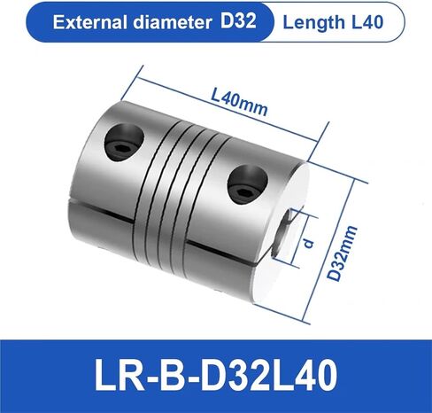 LR-B-D32L40 LR B D32L40 ألومنيوم مرن عمود ترفيه موصل موصل محرك مقرن 6 مم إلى 16 مم تخصيص اقتران CNC المرن 1PCS (6MMX15MM) in Saudi Arabia