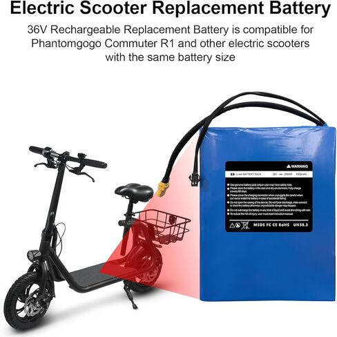36v 8000mah استبدال بطارية سكوتر الكهربائية للركاب Phantomgogo R1 Scooter ، 36v 288wh حزمة بطارية الليثيوم in Kuwait