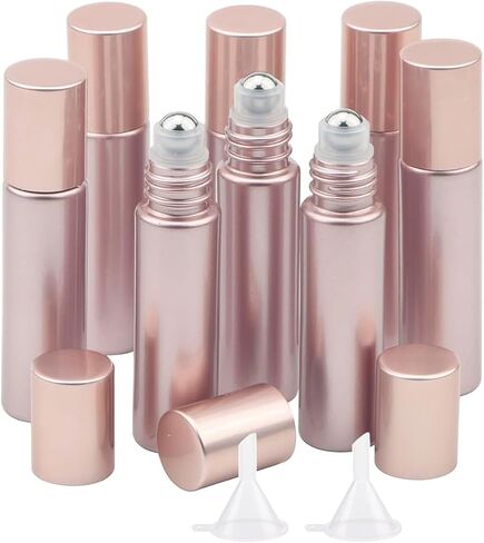 8 Pcs Roll-on Bottles Set, 10 ml (1/3 oz) Refillable Roller Bottles with Funnels & Opener, Glass Roll on Bottles Containers for Perfumes Aromatherapy Essential Oils Liquid in Saudi Arabia