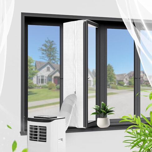 FSEN 400CM Universal Window Seal Kit for Portable AC - Heavy-Duty Oxford Fabric, No-Drill Waterproof Cover with Zipper & 2xVelcro, Fits Crank-Out/Skylight Windows (157")​ in Saudi Arabia