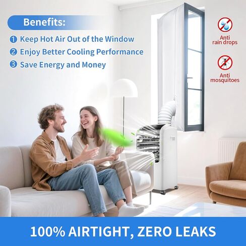 FSEN 400CM Universal Window Seal Kit for Portable AC - Heavy-Duty Oxford Fabric, No-Drill Waterproof Cover with Zipper & 2xVelcro, Fits Crank-Out/Skylight Windows (157")​ in Saudi Arabia