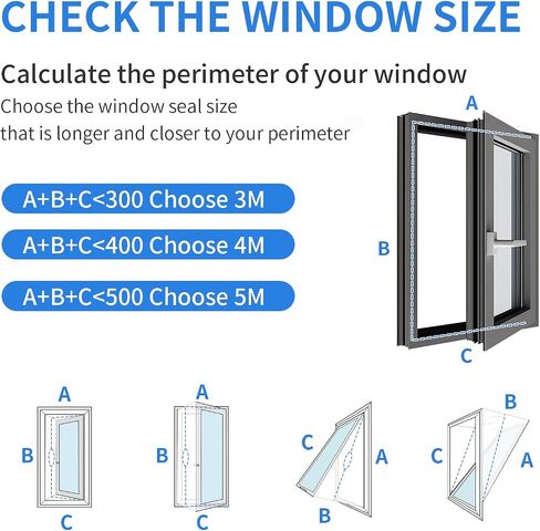 FSEN 400CM Universal Window Seal Kit for Portable AC - Heavy-Duty Oxford Fabric, No-Drill Waterproof Cover with Zipper & 2xVelcro, Fits Crank-Out/Skylight Windows (157")​ in Saudi Arabia