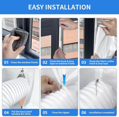 FSEN 400CM Universal Window Seal Kit for Portable AC - Heavy-Duty Oxford Fabric, No-Drill Waterproof Cover with Zipper & 2xVelcro, Fits Crank-Out/Skylight Windows (157")​ in Saudi Arabia