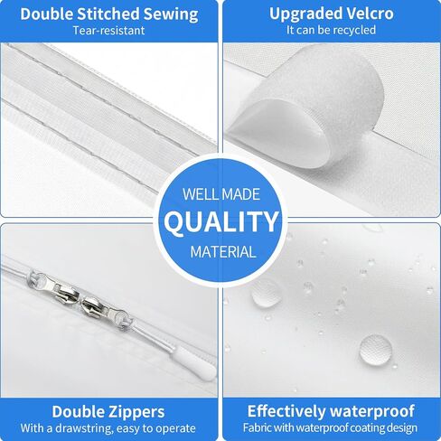 FSEN 400CM Universal Window Seal Kit for Portable AC - Heavy-Duty Oxford Fabric, No-Drill Waterproof Cover with Zipper & 2xVelcro, Fits Crank-Out/Skylight Windows (157")​ in Saudi Arabia