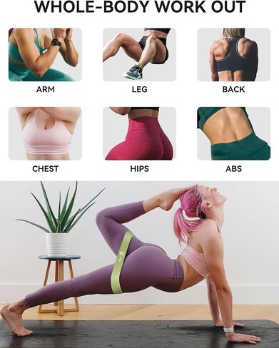 Fabric Resistance Bands for Women – 5 Level Exercise Bands Resistance Set, Resistance Bands for Working Out with Handles, Workout Bands Resistance for Women, Yoga, Pilates, Glutes, Legs,Vigor Yellow in Saudi Arabia