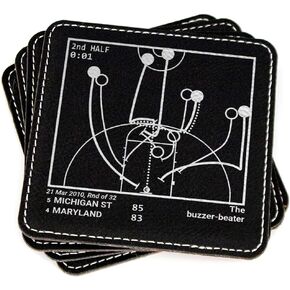 Greatest Davidson Basketball Plays: Leatherette Coasters (Set of 4) | Unique Davidson Basketball Gift for Men and Sports Fans | Iconic Davidson Basketball Moments in Saudi Arabia