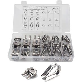 cnonee1 12pcs m8 سلك حبل الثابتة المشابك + 12 pcs حلقة دجاج ثلاثية in Kuwait