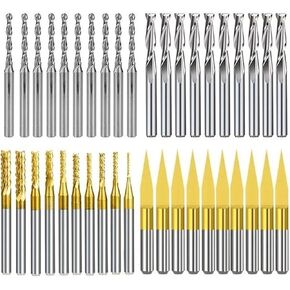 10Pcs 3.175mm Shank Ball Nose 2 Flute Flat Bits for Woodworking Tools(10pcs Ball Nose) in Saudi Arabia