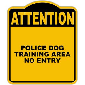 منطقة تدريب الكلاب على الشرطة لا يوجد انتباه أصفر أسود مركب مركب 8.5 × 10 بوصات in Kuwait