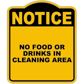لا يوجد طعام أو مشروبات في منطقة التنظيف لاحظ علامة مركب من الألومنيوم الأسود الصفراء 20 × 24 بوصة in Kuwait