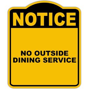 لا توجد خدمة تناول طعام خارجية أصفر علامة مركبة من الألومنيوم الأسود الصفراء 15 × 18 بوصة in Kuwait