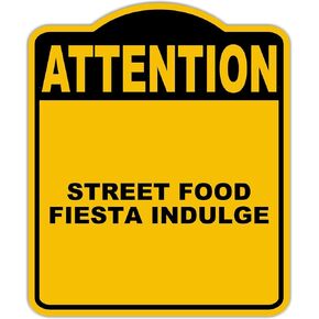 Food Food في الشارع ينغمس الانتباه الأصفر الأسود الألومنيوم المركب 8.5 × 10 بوصات in Kuwait