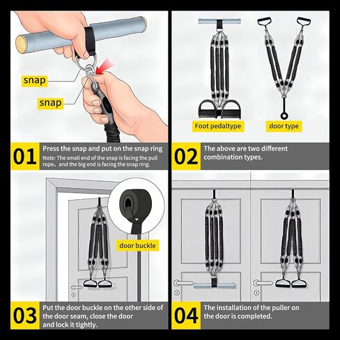 Multifunction Tension Rope, 2 Tubes Stretch Yoga Pedal Tension Strap, Adjustable Resistance, Tension Rope Fitness Equipment in Saudi Arabia