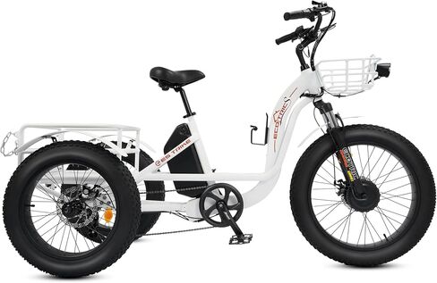 ECOTRIC Electric Tricycle for Adults,Fat Tire 750W 48V 22.4AH Removable Battery, 7 Speeds Adult 3 Wheel Electric Trike with Basket in Saudi Arabia