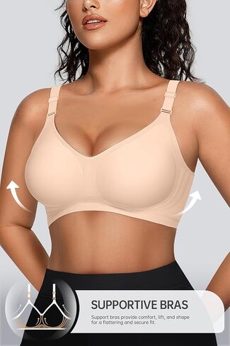 Oeak Womens Seamless Bras Bra مريحة لا يوجد underwire دعم كامل bralette دفع أعلى بالإضافة in Saudi Arabia