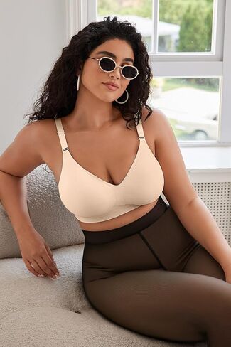 Oeak Womens Seamless Bras Bra مريحة لا يوجد underwire دعم كامل bralette دفع أعلى بالإضافة in Saudi Arabia