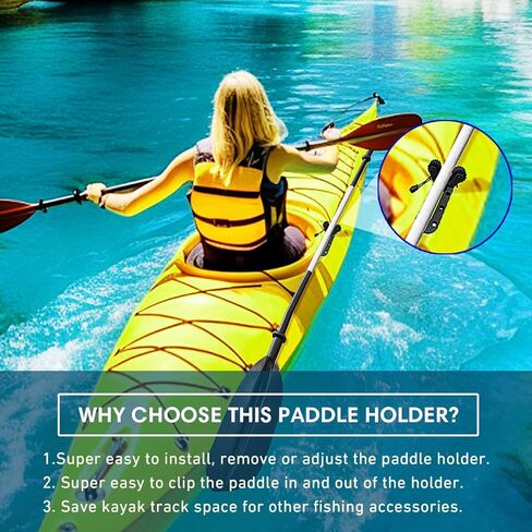 Kayak Paddle Holder, Kayak Fishing Net Holder, Kayak Accessories、Kayak Fishing Poles Holder, Kayak Track Mount Accessories for Fishing Kayak, CanoePaddle Board(2PCS) in Saudi Arabia