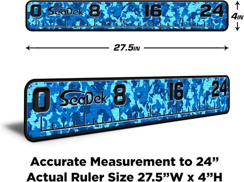 USATuff SeaDek EVA Foam Fish Measuring Ruler for Boat, Fishing, Kayak | Adhesive Backing Peel & Stick - 24" StormGray-Black in Kuwait